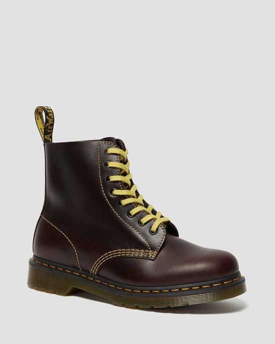 Botas Con Cordones Dr. Martens 1460 Pascal Atlas Mujer Vino MX-39724